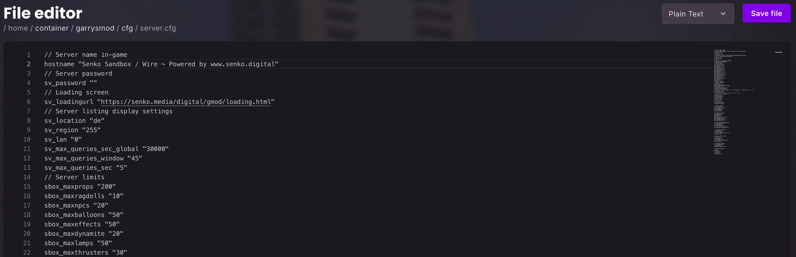 new server name
