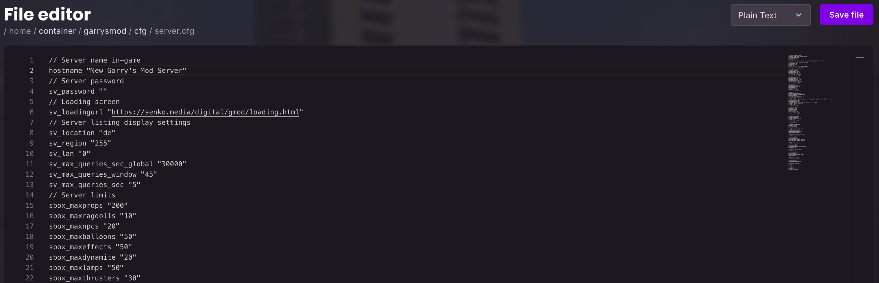 old server name