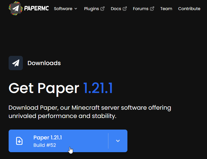 PaperMC download page